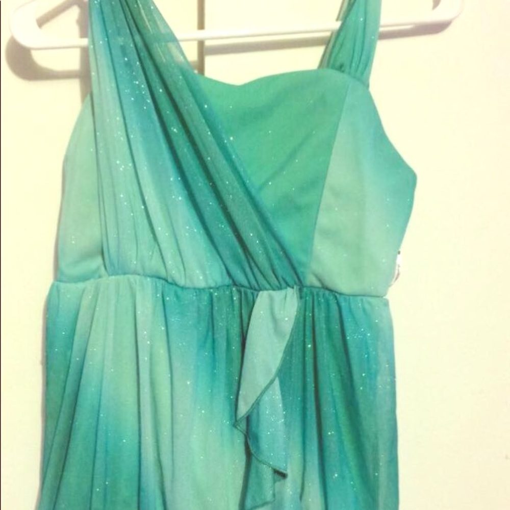 Sequin hearts aqua dress